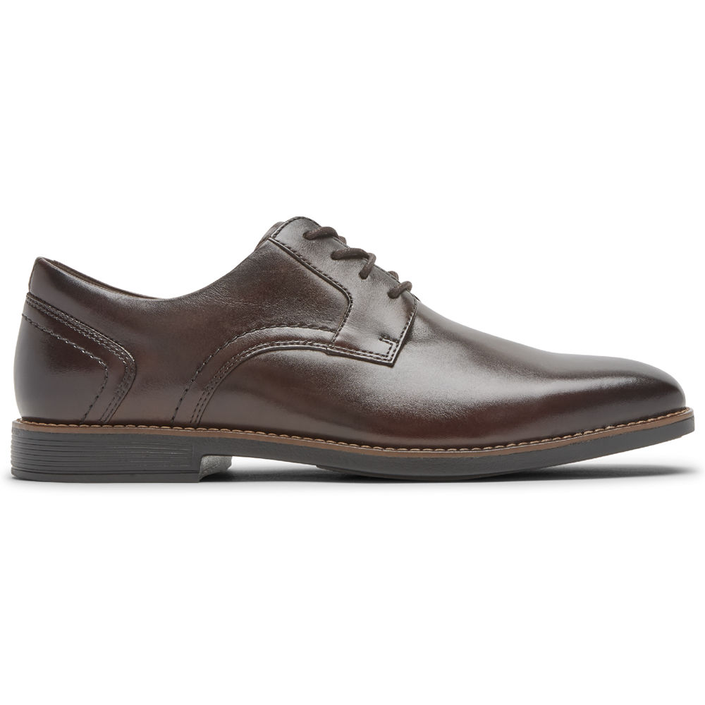 Rockport Lace Up For Mens Dark Brown - Slayter Plain Toe Shoe - HB4581326